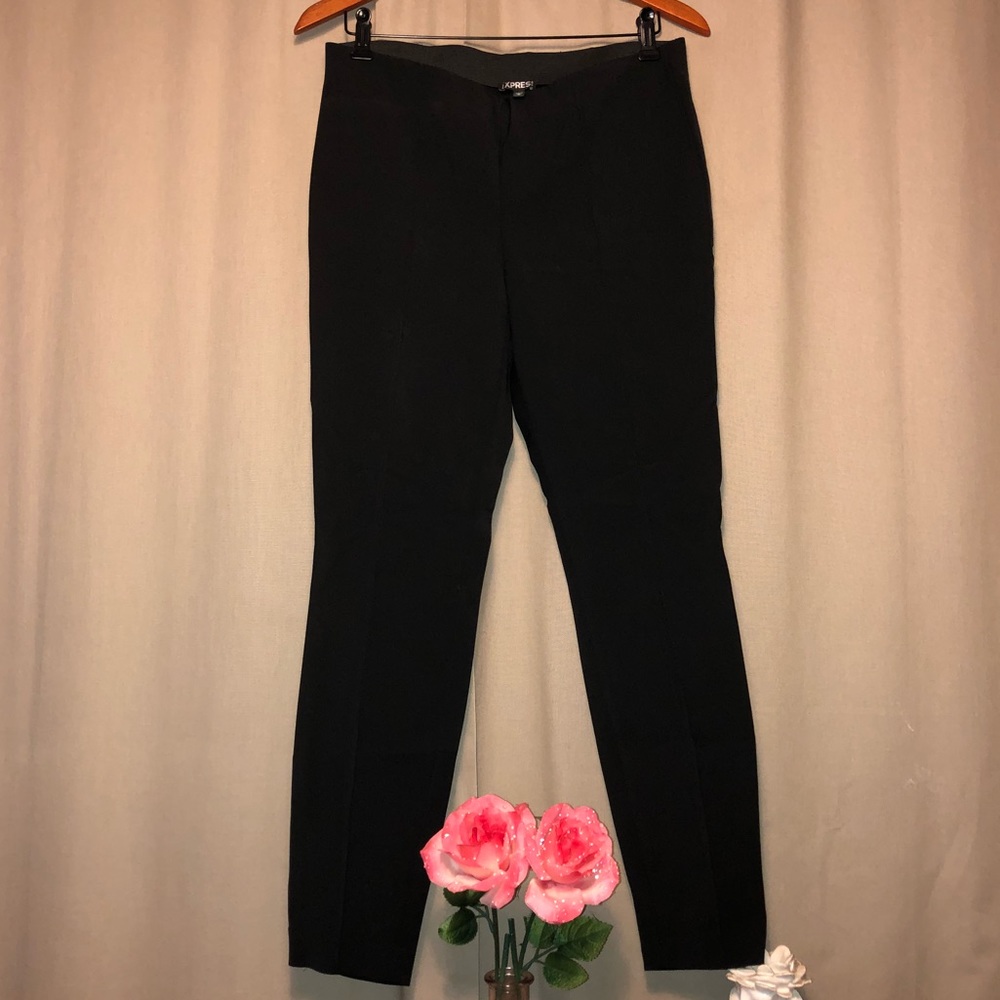 EXPRESS. New, Pitch black, work-casual leggings.